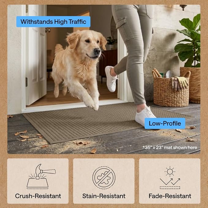 GORILLA GRIP® Ultra Absorbent Front Door Mat Outside Entrance 72x24, Traps Dirt - Image 5