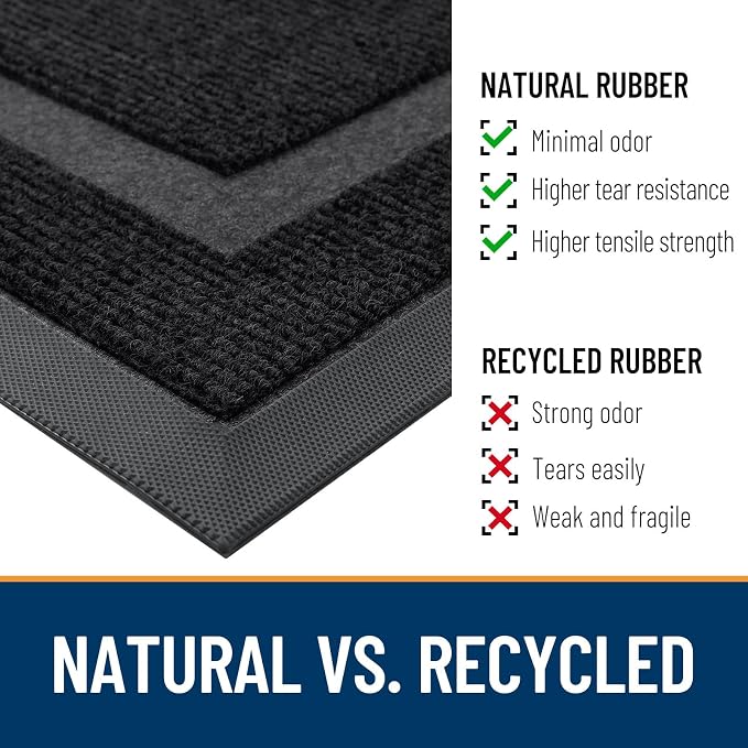 OLANLY Half Circle Front Door Mat Outside 71x47 All-Season Rubber Doormat | - Image 4