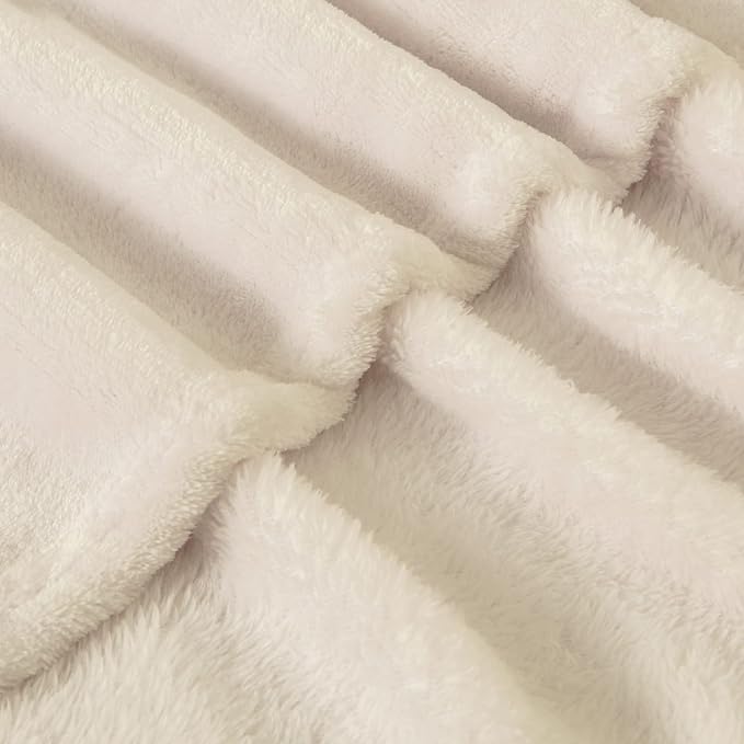 BEDELITE Fleece Blanket Soft Plush Twin Size Blanket Beige 60"x80" | Ultra Soft - Image 7