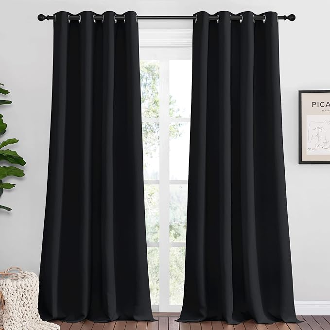 NICETOWN Bedroom Blackout Curtains Panels, 1 Pair, 52 inches by 92 Inch by NICETOWN