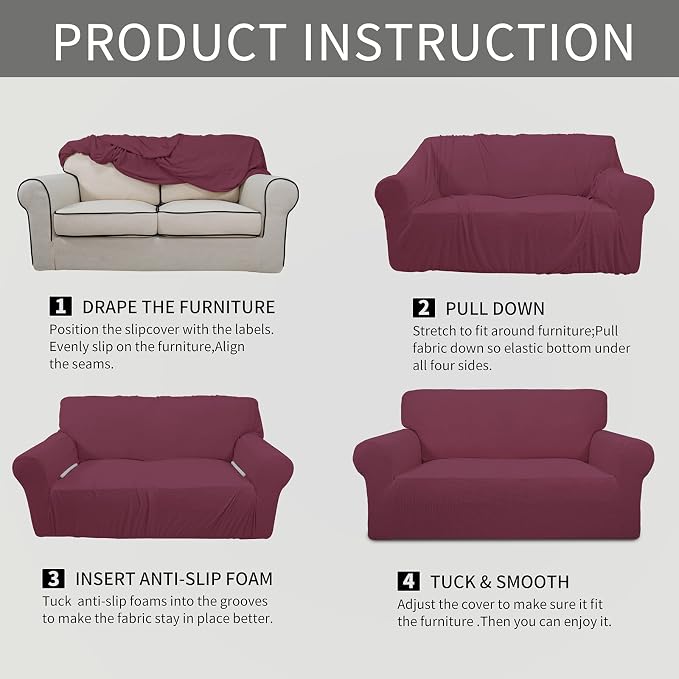 Easy-Going Stretch Sofa Slipcover 1-Piece Sofa Cover Furniture Protector Couch - Image 8