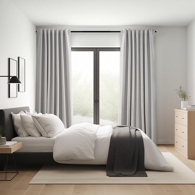 Topfinel Extra Long Total Blackout Grey Linen Curtains 108 Inches Long - Image 7