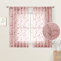HOMEIDEAS Blush Pink Sheer Kitchen Curtains 52 x 54 Inch Length 2 Panels by HOMEIDEAS