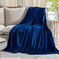 Classic Blue Fleece Plush Throw Blanket 50"x60"for Couch Fuzzy Cozy Flannel | by JIAHANNHA