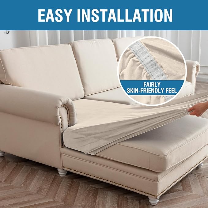 Couch Cover Stretch Velvet Sofa Cushion Cover 1-Piece - Image 5