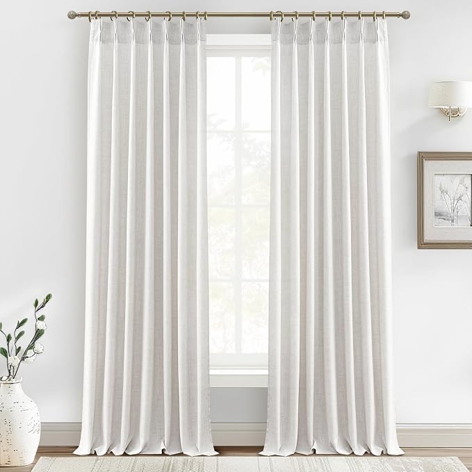 Memory Trained Pinch Pleated Light Filtering Bedroom Curtains 94 Inches Long by PleatedDrapes