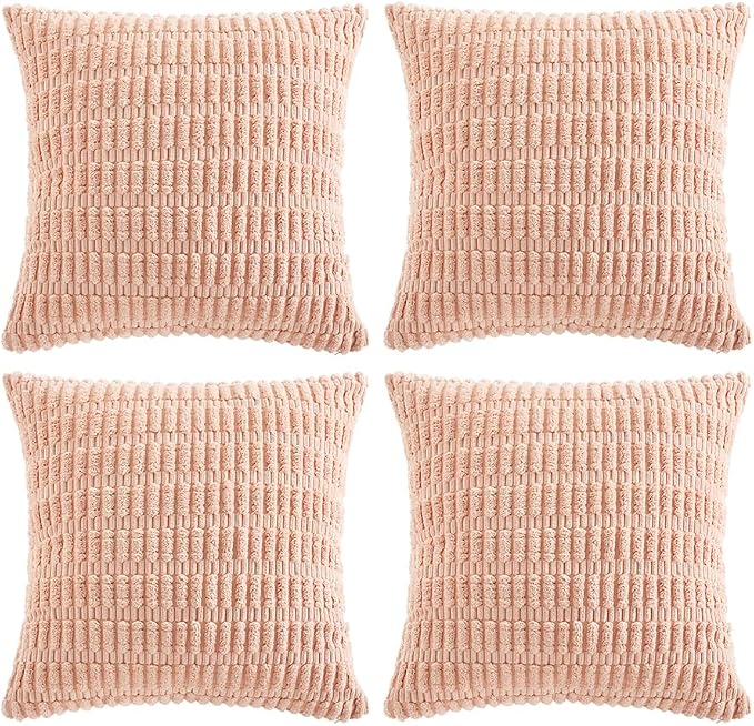Fancy Homi 4 Packs Boho Pink Decorative Throw Pillow Covers 18x18 Inch by Fancy+Homi
