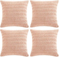 Fancy Homi 4 Packs Boho Pink Decorative Throw Pillow Covers 16x16 Inch by Fancy+Homi