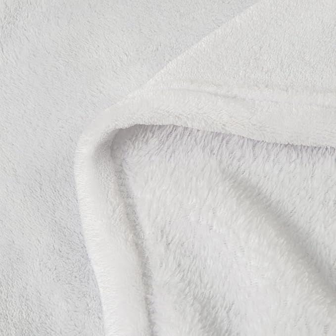 BEDELITE Fleece Blanket Soft Plush King Size Bed Blanket White 108"x90" | Ultra - Image 5