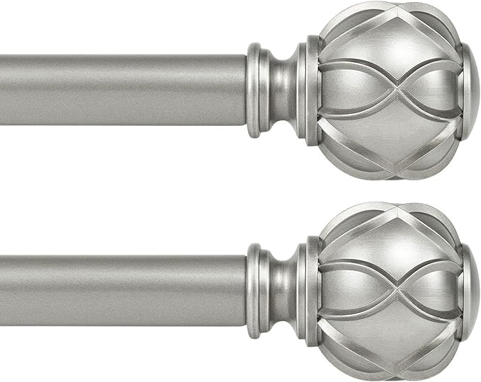 KAMANINA 1 Inch Curtain Rod Telescoping Single Drapery Rod 28 to 48 Inches by KAMANINA