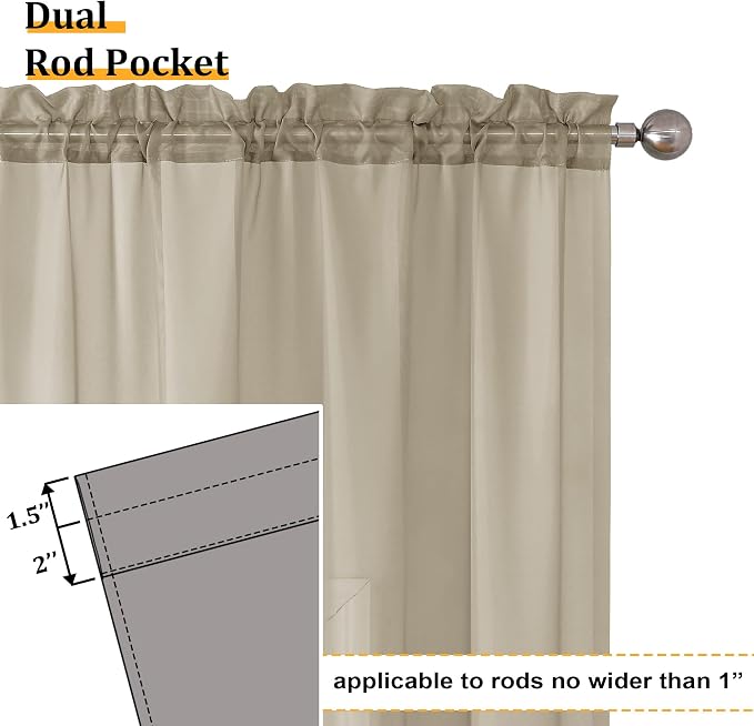 Aiyufeng Taupe Sheer Curtains 90 Inches Long 2 Panels Set, Semi Transparent - Image 4