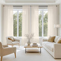 MIULEE Light Beige Sheer Curtains 108 Inches Long 4 Panels 42 x 108 Inches | by MIULEE