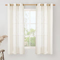 LAMIT Linen Semi Sheer Curtains 63 Inch Length 2 Panels, Light Filtering by LAMIT