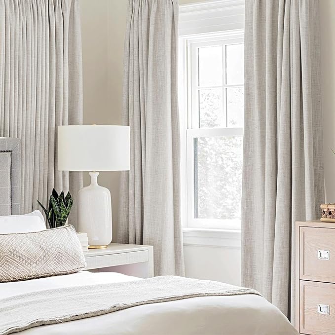 MIULEE 90 Inches Linen Textured Curtains - Image 2