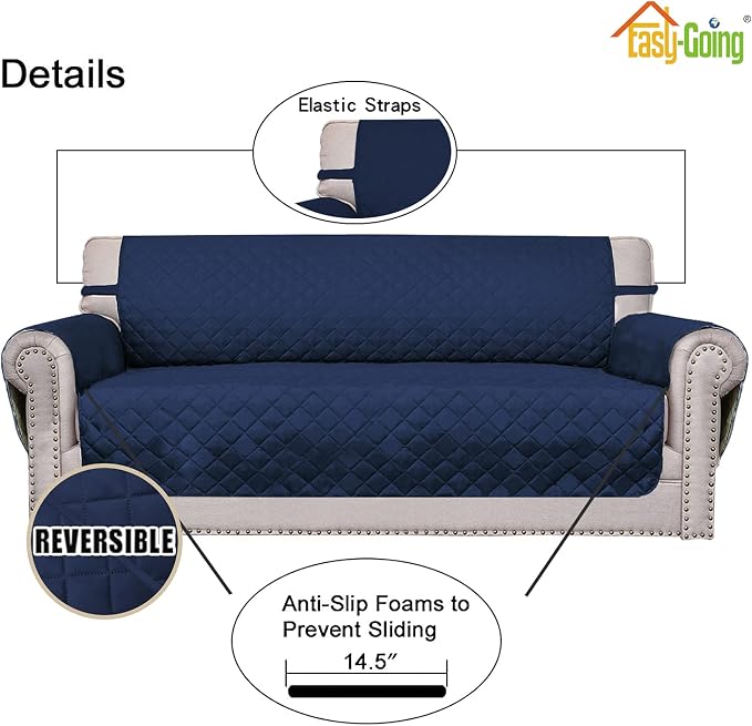 Easy-Going Reversible Loveseat Couch Cover - Image 3