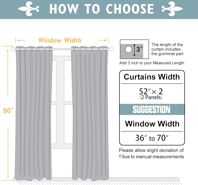 ChrisDowa White 100% Blackout Curtains 90 inch Long - Image 7