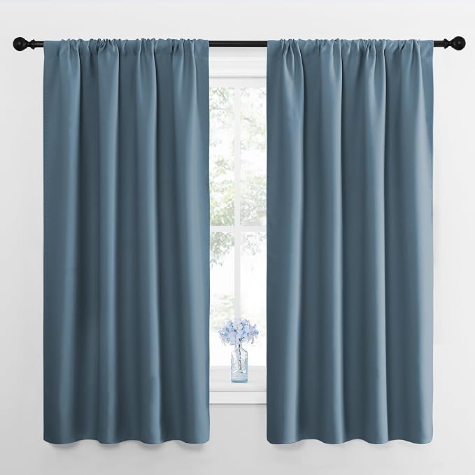 NICETOWN 2 Panels Blackout Curtains, Rod Pocket Thermal Insulated Curtains by NICETOWN