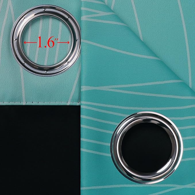 Estelar Textiler Navy Blue and Teal Blackout Curtains - Image 7