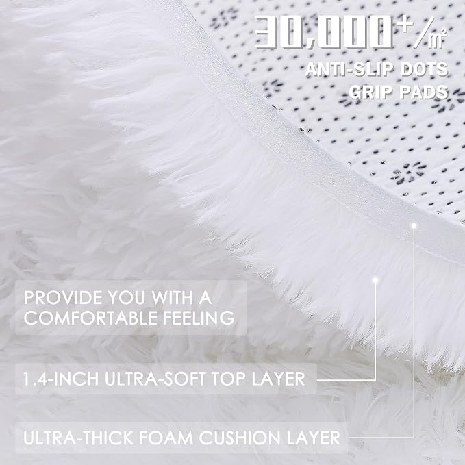 OLANLY 6x6 Area Rugs for Living Room Bedroom, Machine Washable Soft Fluffy - Image 7