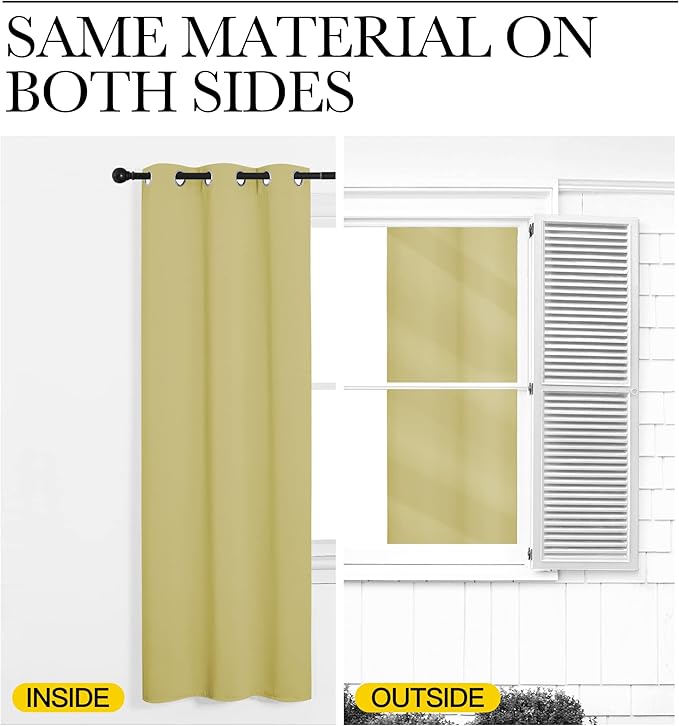 NICETOWN Paler Yellow Room Darkening Curtains - Image 6