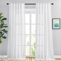 NICETOWN White Semi Sheer Living Room Curtains 108 inches Long, Rod Pocket & by NICETOWN