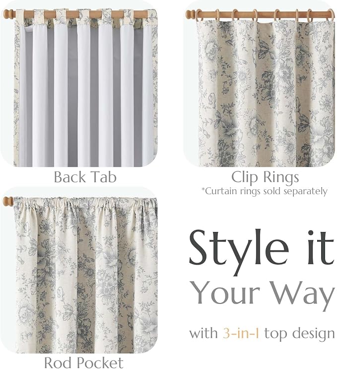 jinchan Blackout Floral Curtains - Image 4
