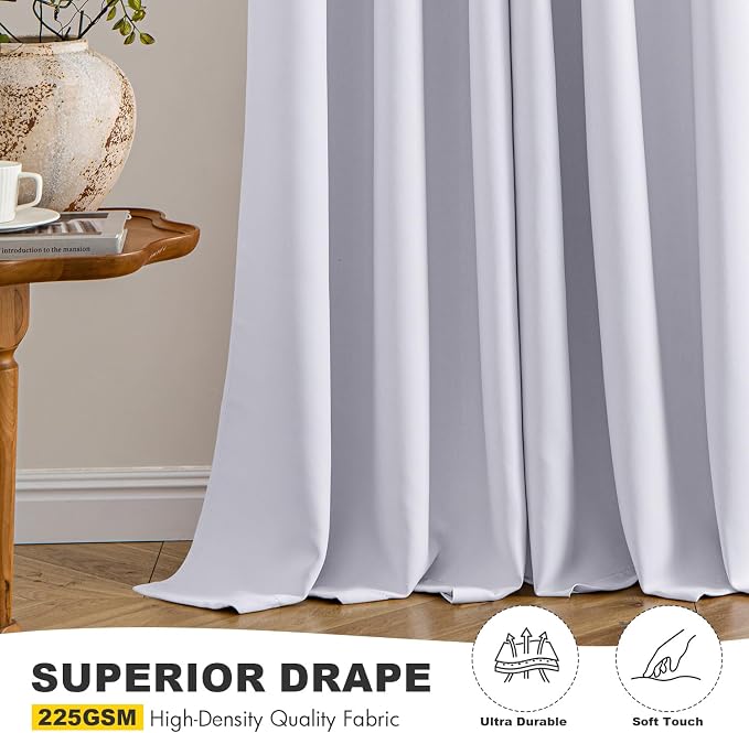 MIULEE Blackout Curtains for Bedroom 2 Panels 40x80 Inch Long Greyish White | - Image 5