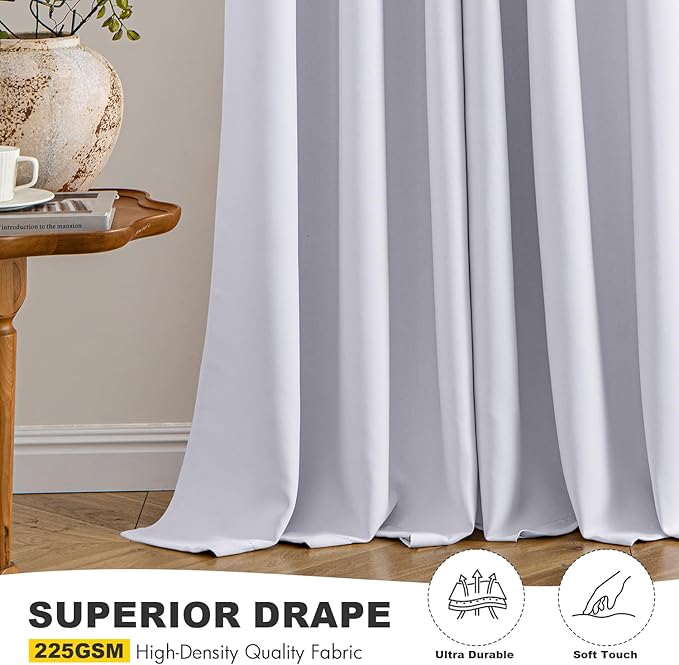 MIULEE Blackout Curtains for Bedroom 2 Panels 40x84 Inch Long Greyish White | - Image 5
