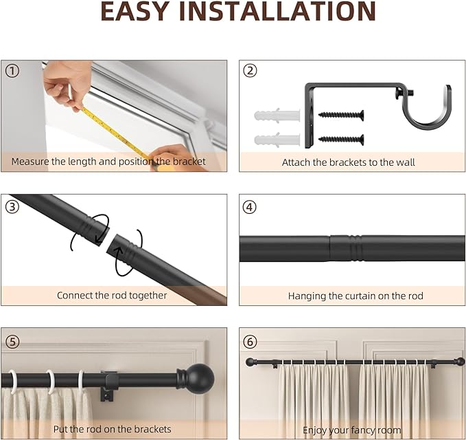 SMODBRODRE Curtain Rods for Window 32 to 78 - Image 4