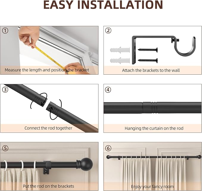SMODBRODRE Curtain Rods for Window 32 to 62 - Image 4