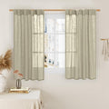Linen Curtains 48 Inch Length Semi Sheer Light Filtering 2 Panels | Linen by LAMIT