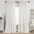 Nanspring Beige White Linen Curtains 90 Inches Long by Nanspring
