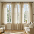 MIULEE Beige Sheer Curtains 84 Inches Long 4 Panels 54 x 84 Inches | Light by MIULEE