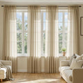 MIULEE Beige Sheer Curtains 72 Inches Long 4 Panels 54 x 72 Inches | Light by MIULEE
