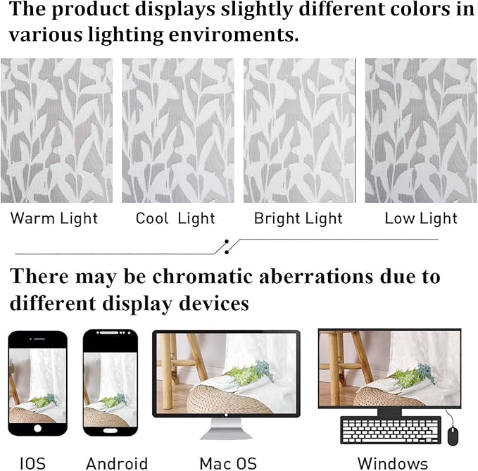 Lecloud Leia White Sheer Curtains 78 Inches Long 2 Panels, Privacy Airy Voile - Image 6