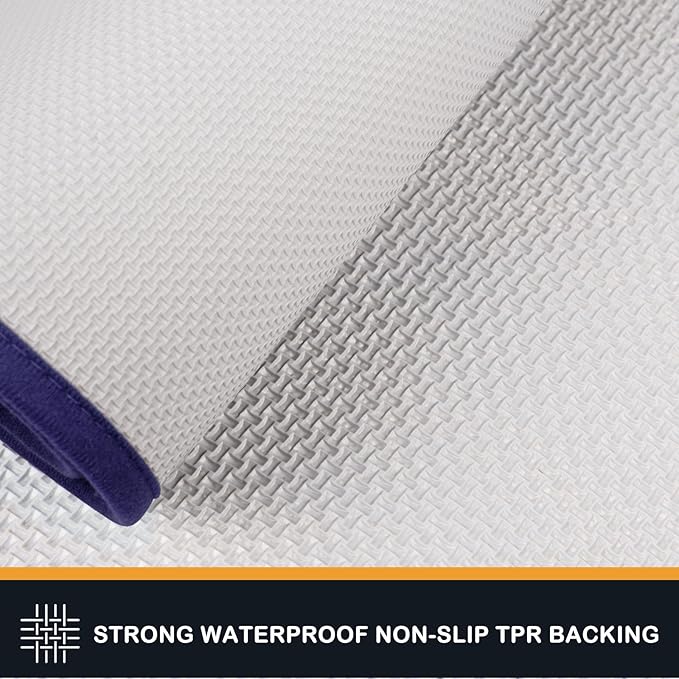 PURRUGS Dirt Trapping Door Mat 34" x 59", Non-Slip/Skid Machine Washable Entryway Area Rug, Dog Doormat, Super Absorbent Welcome Mat for Muddy Wet Shoes and Paws, Navy Blue