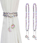 PEDOBO Magnetic Curtain Tiebacks, 2 Pack Crystal Beaded Sun & Moon Pendants by PEDOBO