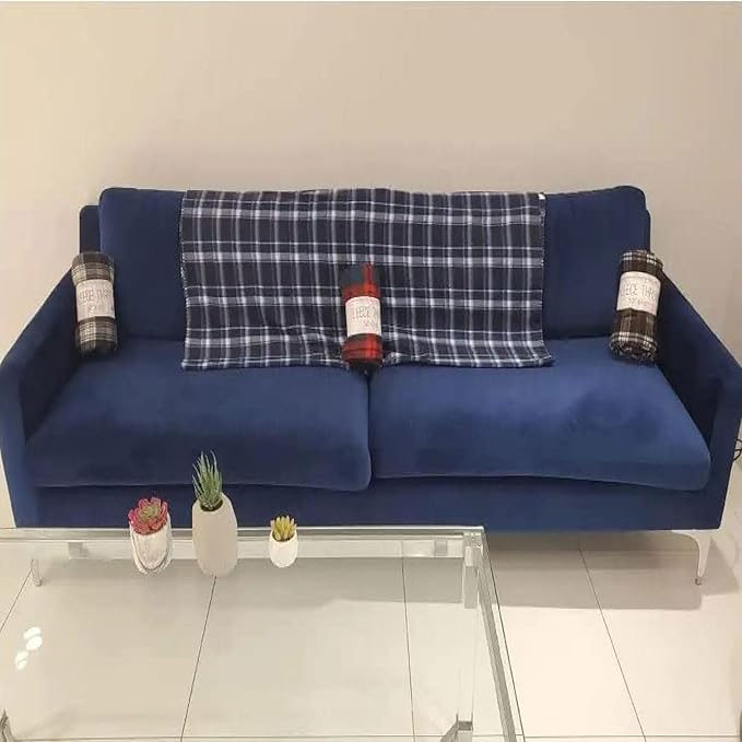 50x60 Throw Blankets, Plaid Fleece Throw Blankets for Bedroom, Couch, Livingroom, Chair, Pets, Outdoors