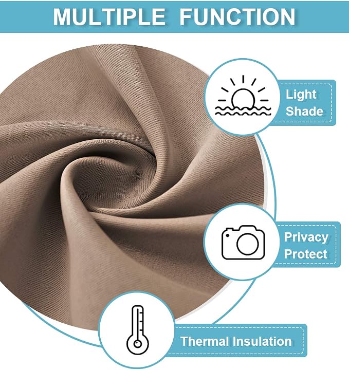 RYB HOME Cafe Blackout Curtains 24 inch Length, RV Curtains - Image 2