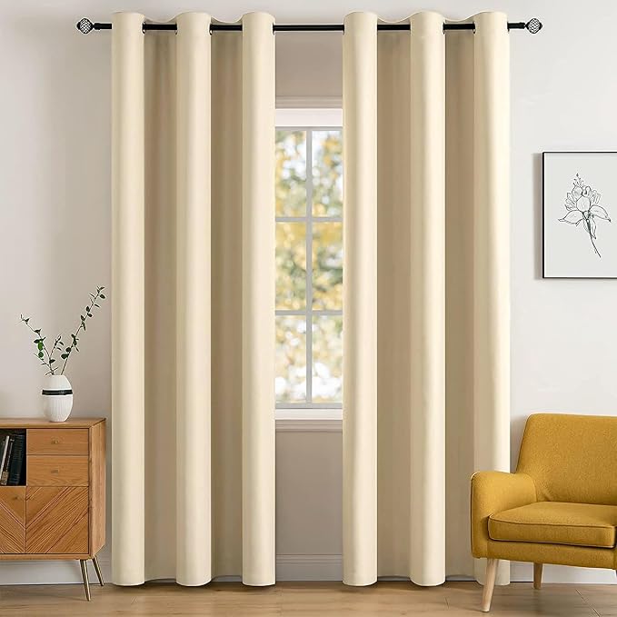 MIULEE 90" Long Room Darkening Curtains Thermal Insulated Drapes Solid Window by MIULEE