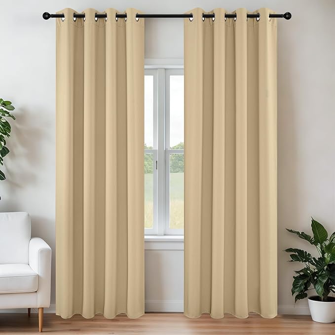 Joydeco Long Blackout Curtains for Bedroom 108 Inch 2 Panels by JOYDECO