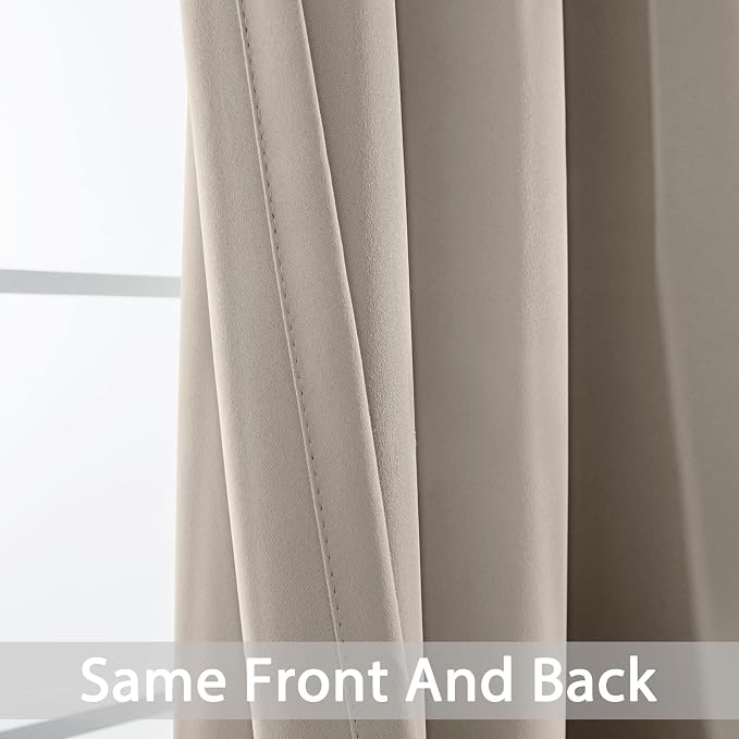 Yakamok Room Darkening Curtains 70x84 inch Length Natural-Living Room | 2 panels - Image 3