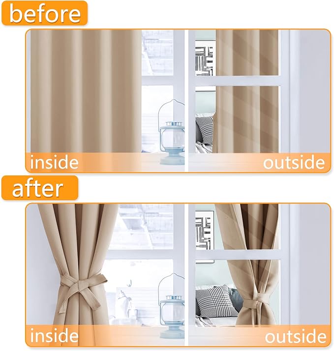 Blackout Curtains for Bedroom, 60 x 84 Inches Long, 2 Panels | Thermal - Image 4