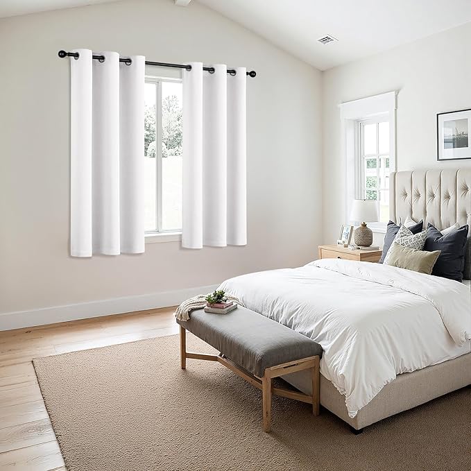 MIULEE Blackout Curtains for Bedroom 2 Panels 40 x 54 Inch Long Pure White | - Image 6