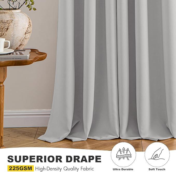 MIULEE Blackout Curtains for Bedroom 2 Panels 40 x 63 Inch Long Silver | - Image 5