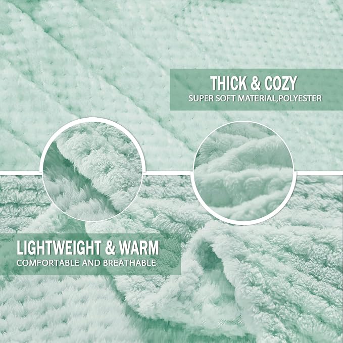 Exclusivo Mezcla Large Waffle Fleece Throw Blanket - Image 4