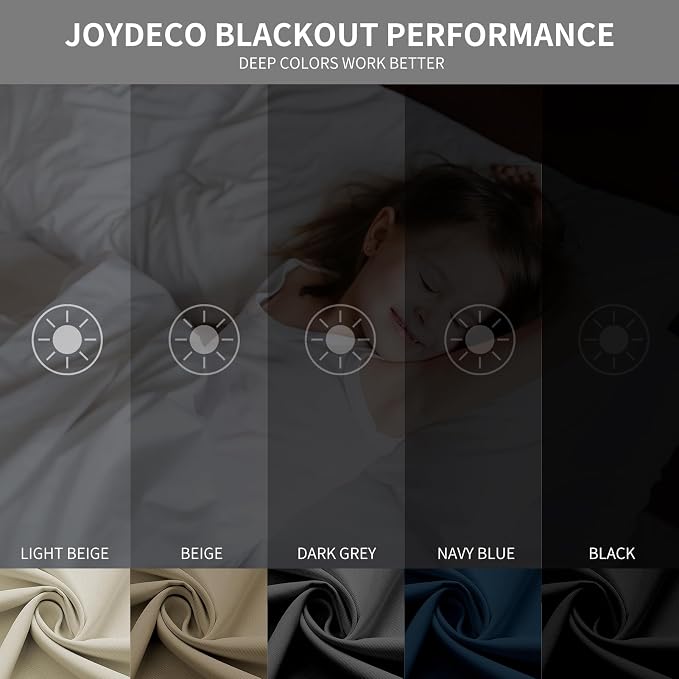 Joydeco 120 inches Long Blackout Curtains 2 Panels Set, Thermal Insulated - Image 2