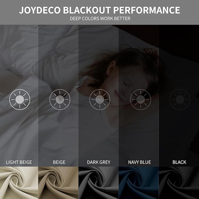 Joydeco Blackout Curtains 108 Inch Length 2 Panels Set, Thermal Insulated Long - Image 2