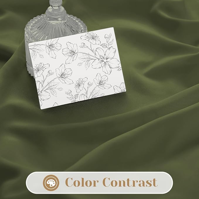 HOMEIDEAS Non-See-Through Olive Green Privacy Sheer Curtains, 52 X 72 Inches - Image 9