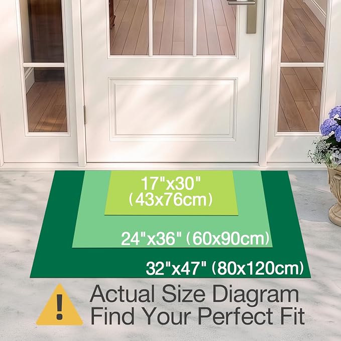 LUMI Outside Welcome Door Mat 17x30, Non-Slip Durable Rubber Easy Clean | Hello - Image 2